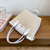 Sea Blue Mall Large Capacity Straw Tote Bag with Shoulder Strap. Handbag For Women handbags Handbags Bags Handmade Straw Woven Handbag Straw Woven Handbag SeaBlueMall.com