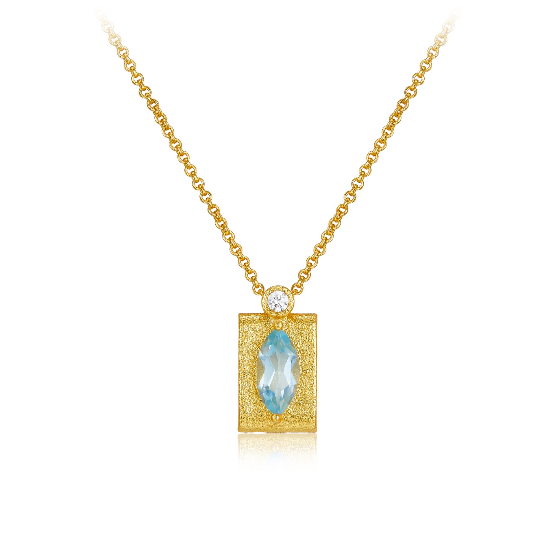 925 Sterling Silver Blue Topaz Necklace