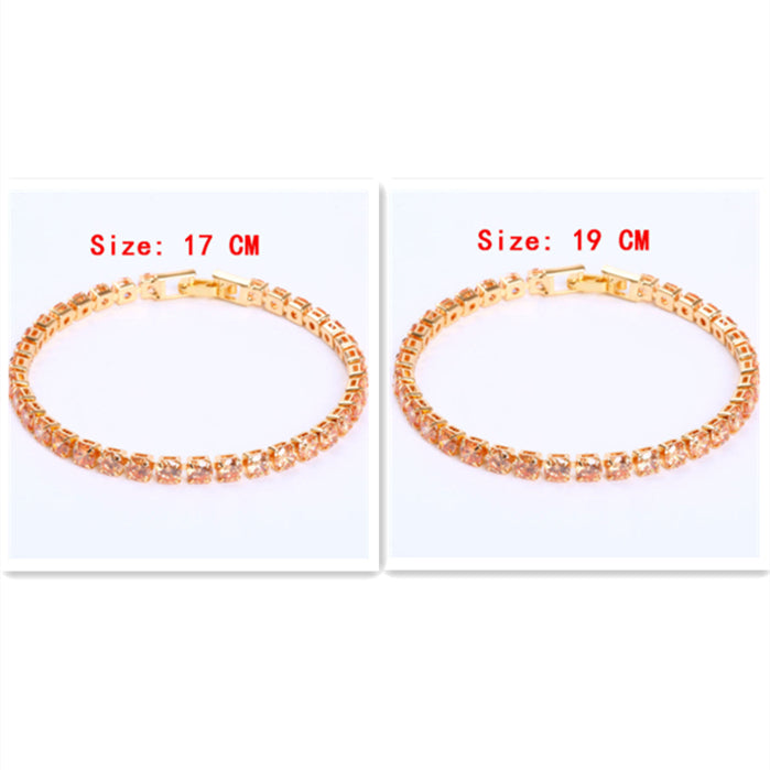 Dazzling Classic CZ 4 mm Tennis Bracelet - 5 Colors Available.