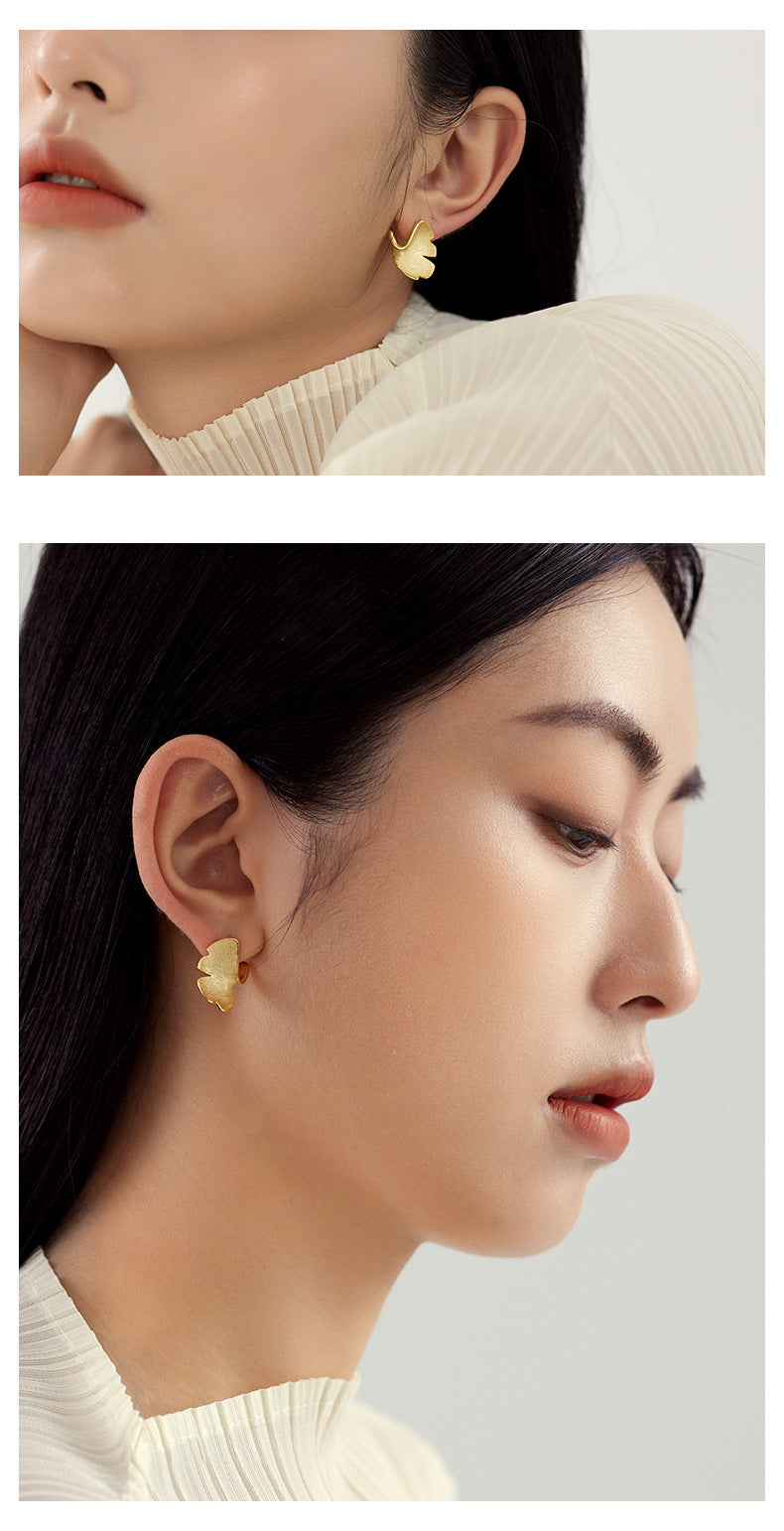 Floral 925 Sterling Silver Earrings Overlaid with 14k Gold.