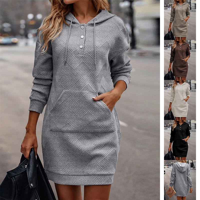 Hoodies Sweatshirt  Dress With Pocket