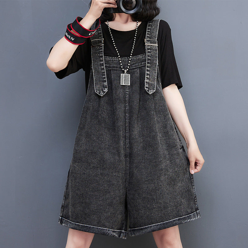 Fashion Oversized Strappy Denim Overalls