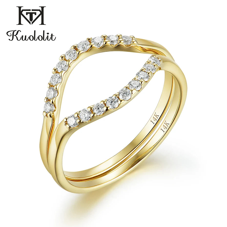 14K Solid Yellow Gold Moissanite Diamond Solitaire Cradle Ring