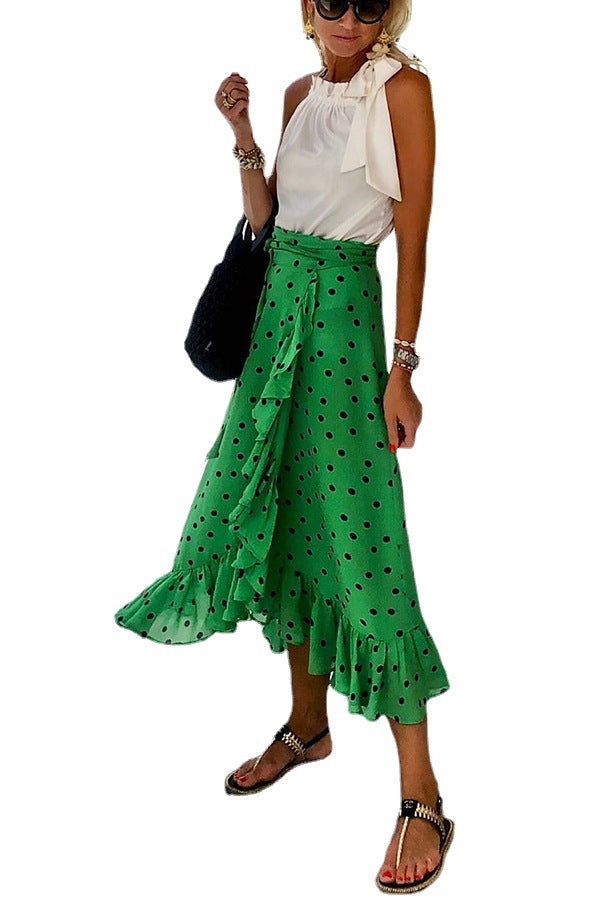 Float Around Ruffled Mid-length Skirt