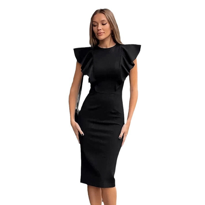 Sea Blue Mall Sleek Sophistry Slim-fit Sheath High Waist Dress High Waist Dress little black dress Sleek Sheath Dress SeaBlueMall.com