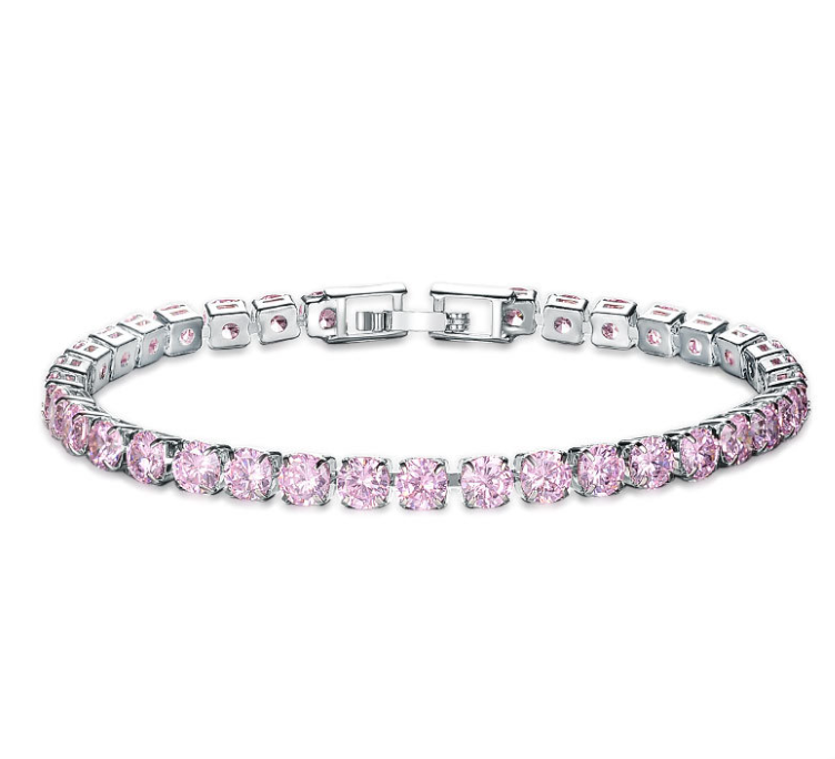 Dazzling Classic CZ 4 mm Tennis Bracelet - 5 Colors Available.