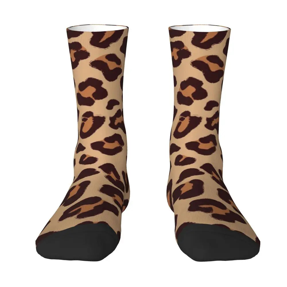 Popular  Gold Brown Leopard Socks