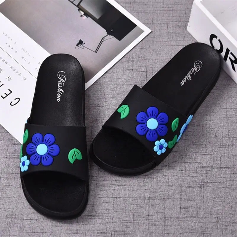 Lovely Flowers Decoration Summer Flip Flops