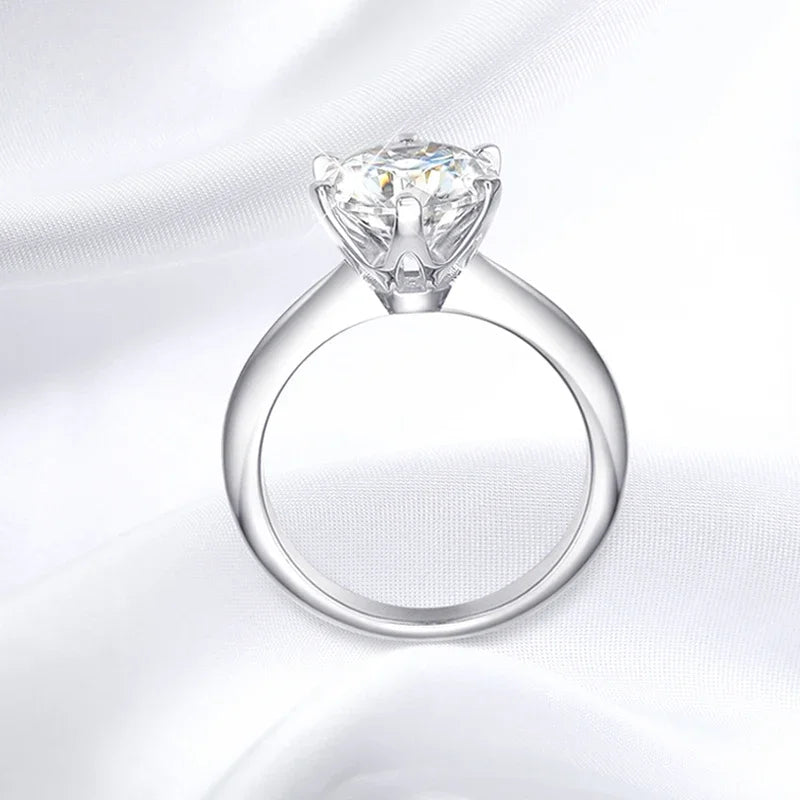 GRA Certified Flawless D Color Moissanite VVS1 Solitaire Ring - Engagement, Promise, Wedding Band