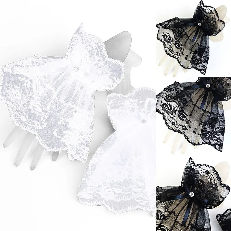 Silky Detachable Lace Ruffles Sleeves Decorative