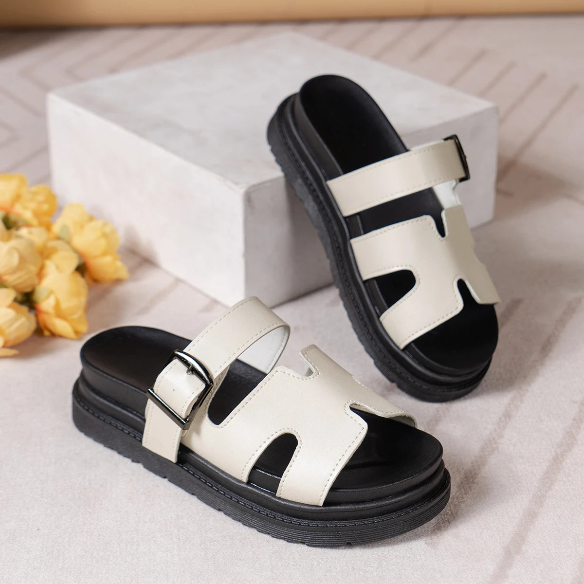 Slip-On Open Toe Designer Sandals