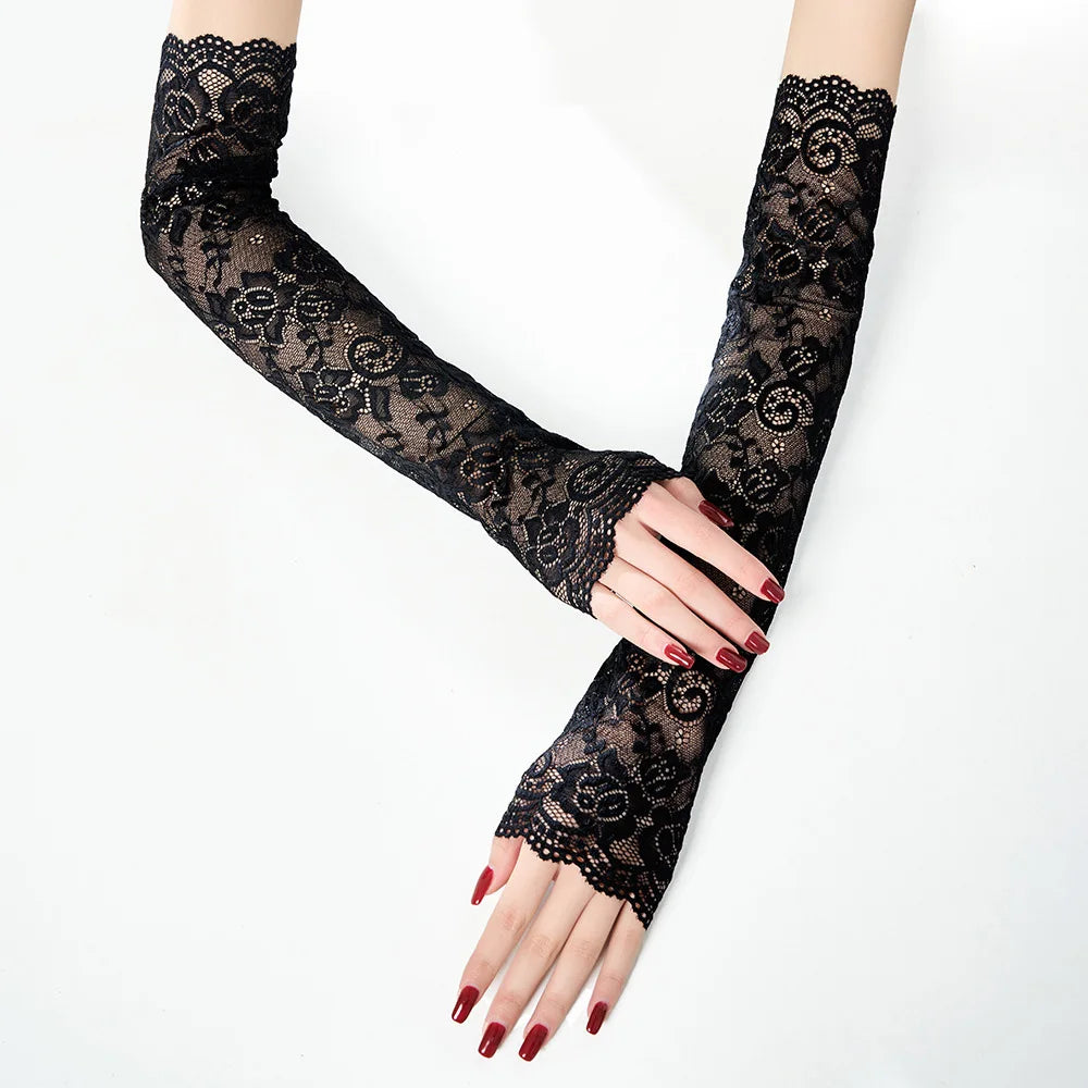 Lace Chic Fingerless Long Gloves