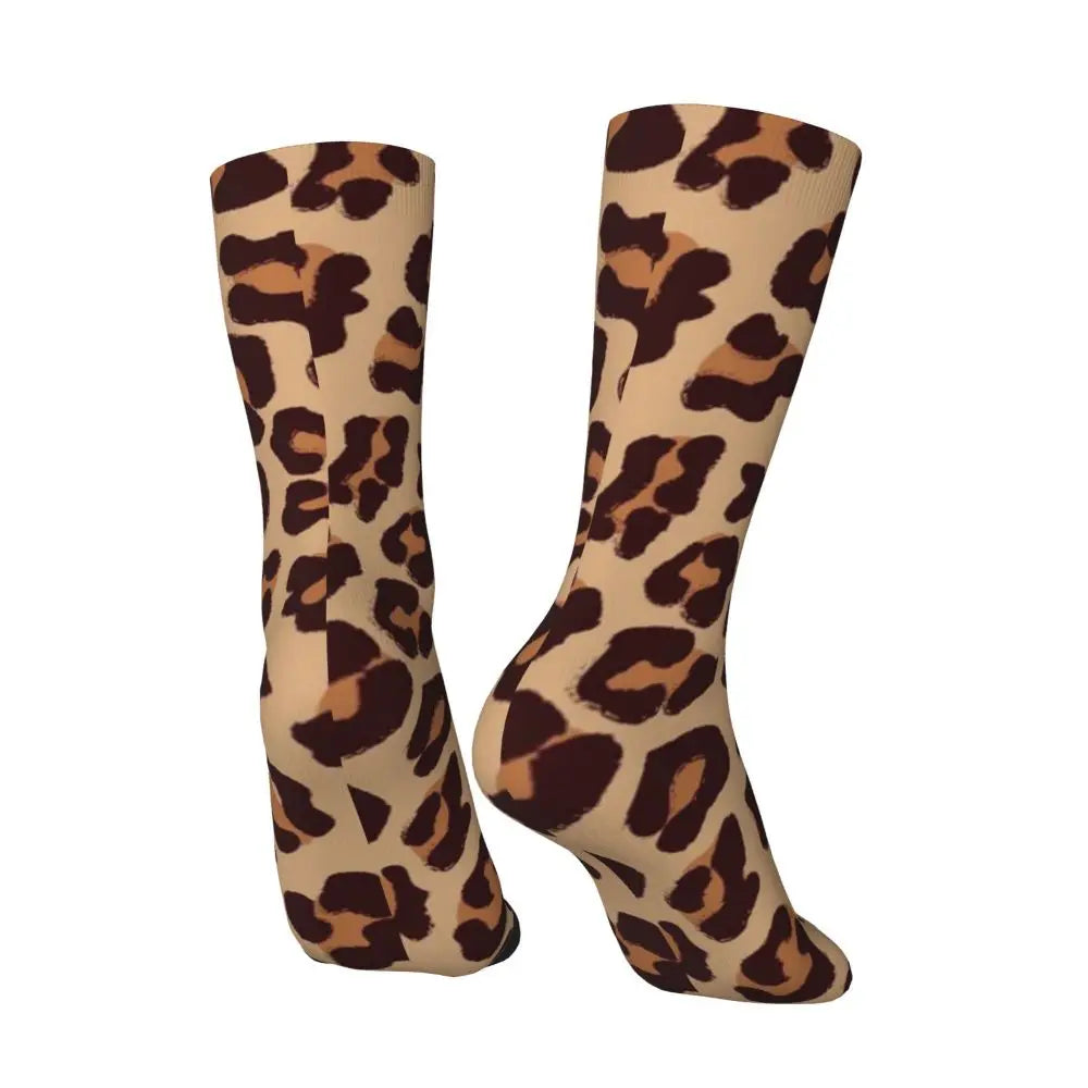 Popular  Gold Brown Leopard Socks