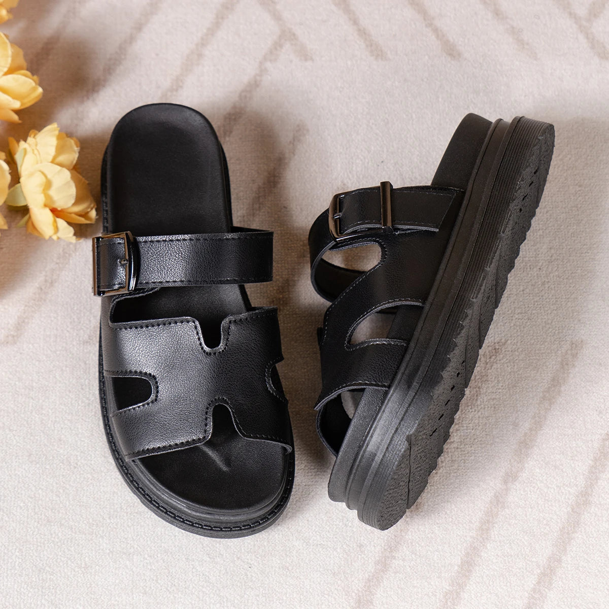 Slip-On Open Toe Designer Sandals