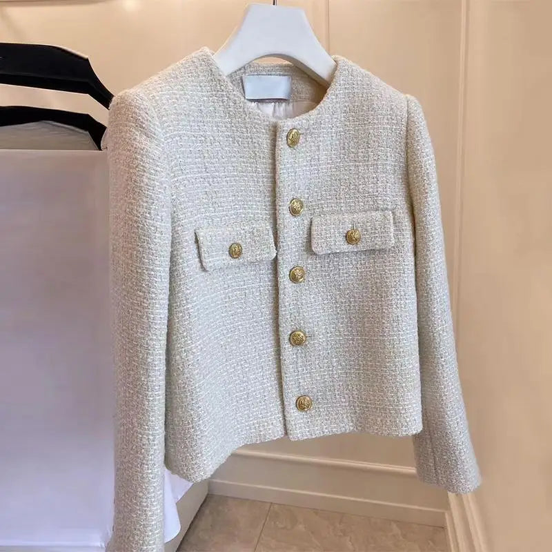 French Tweed Jacket with Gold Button