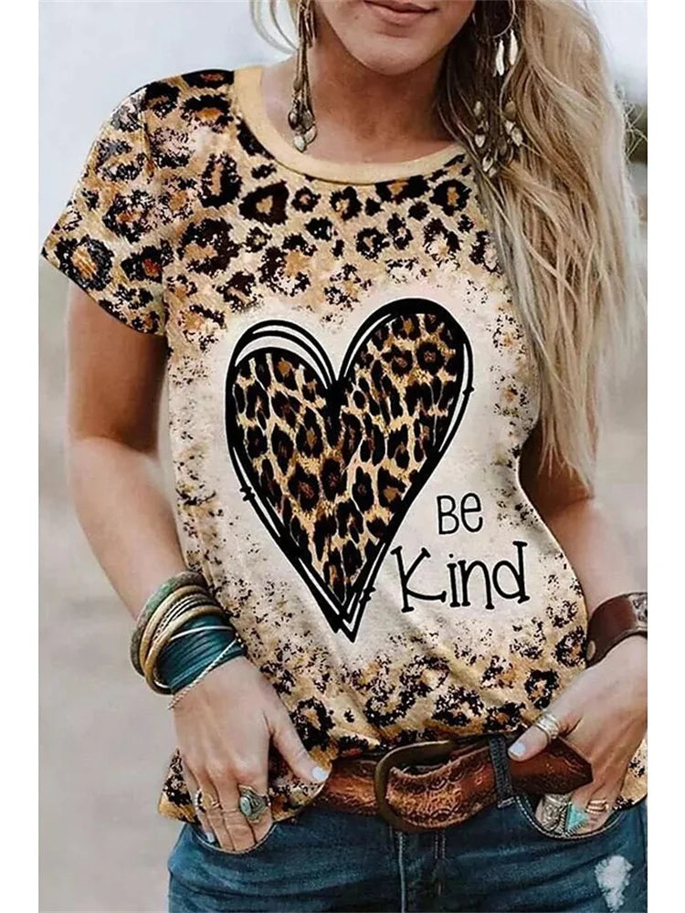 Leopard Heart Oversized T-shirt