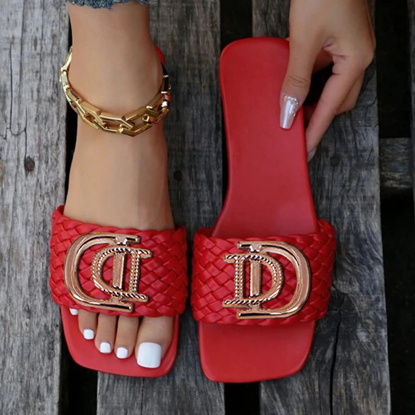 Luxury Design Open-toe Casual Flat Sandals