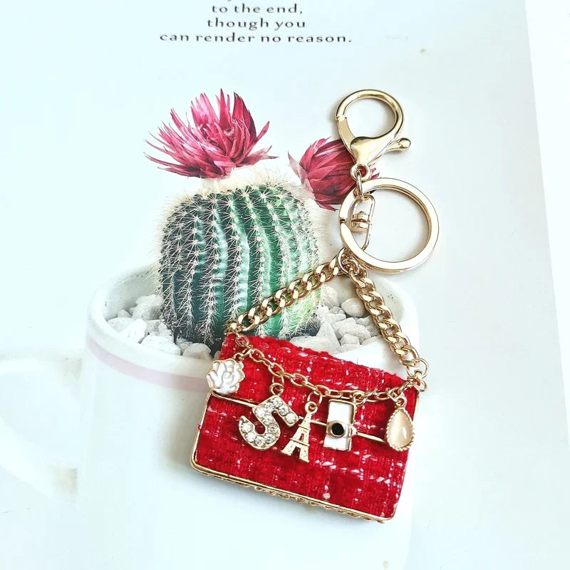 Cute Gold Keychain Tassel No.5 Camellia Bag Pendant Accessory/Keychain.