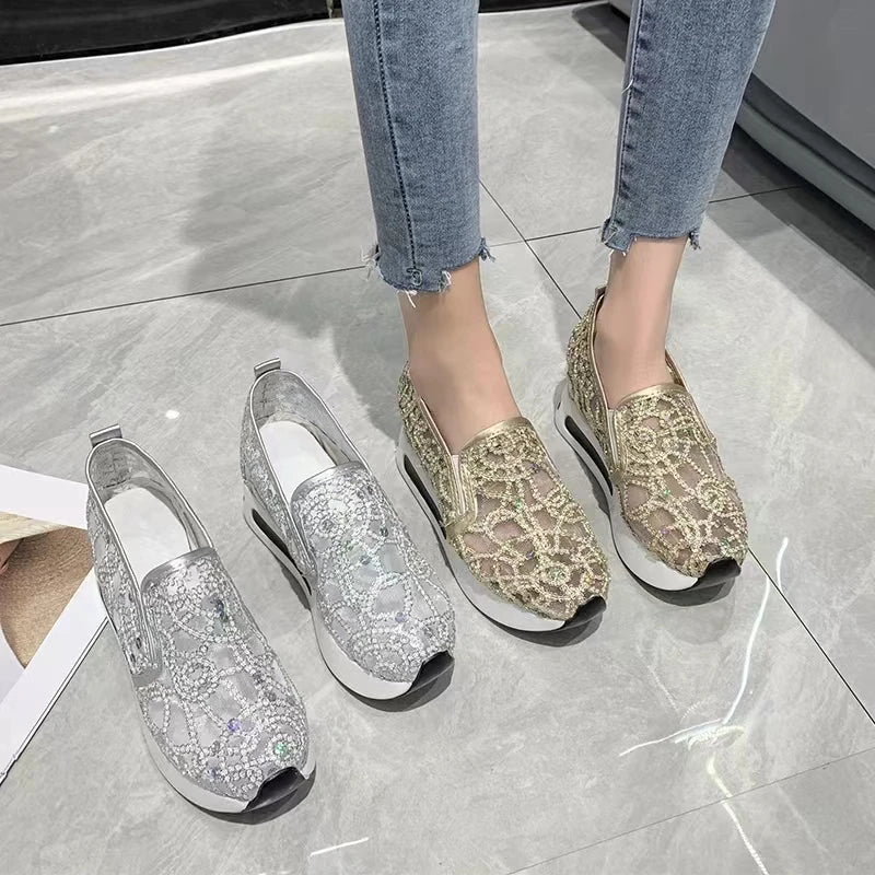 Canvas Slip-on Loafers Platform Tennis Sneakers