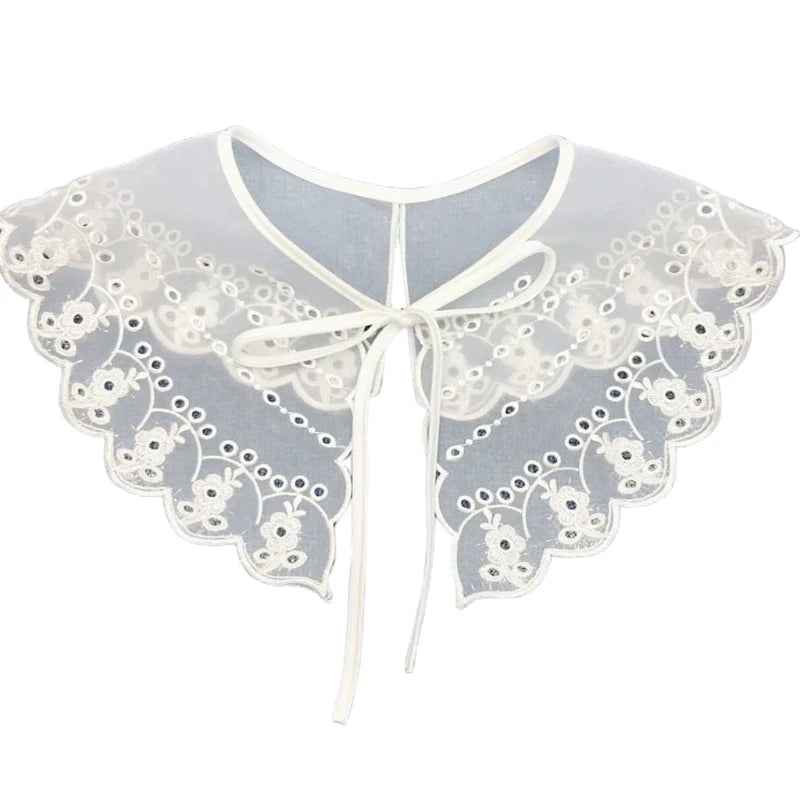 Embroidery Layered Mesh Dickey  Collar