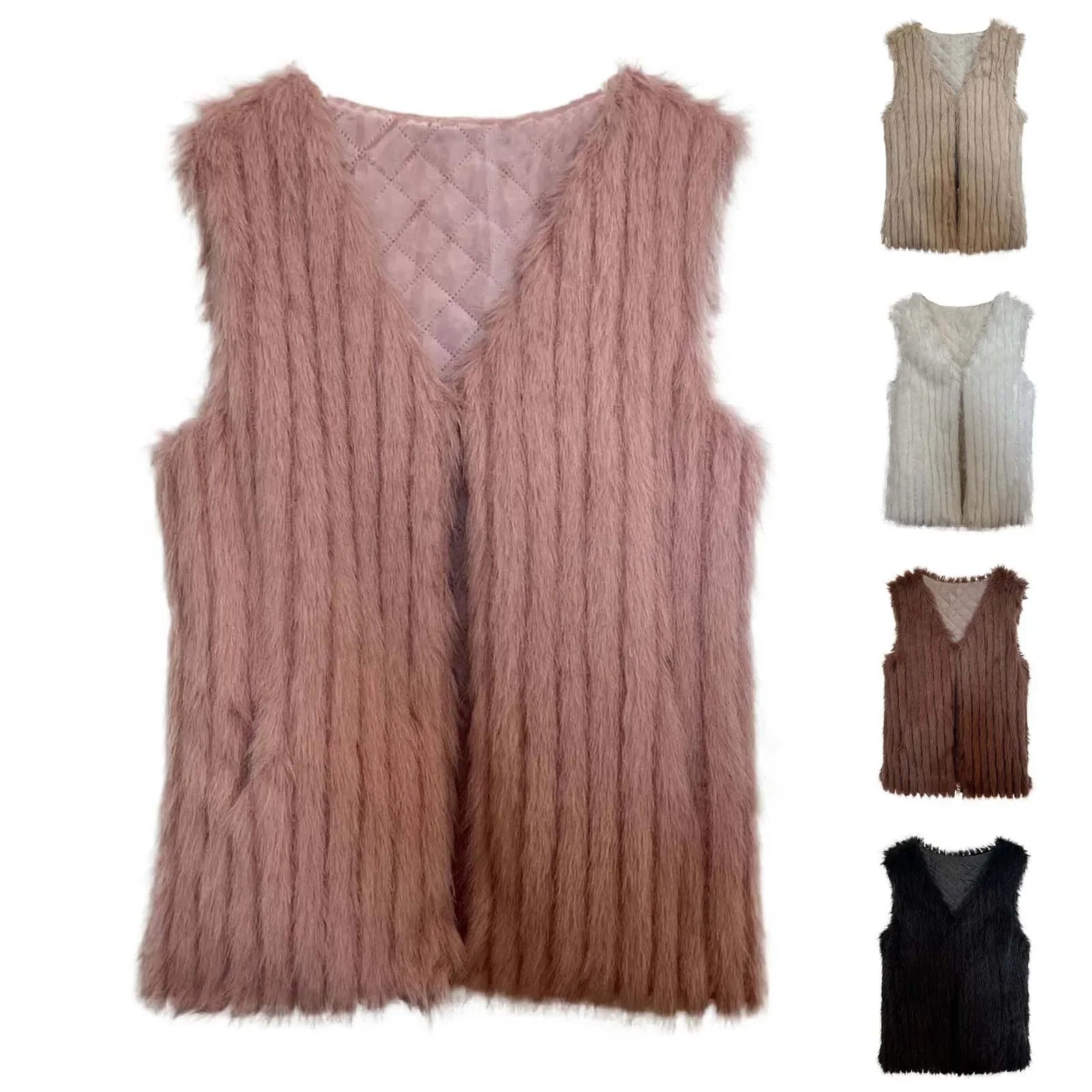 Fur Vest  Imitation Fox Sleeveless  Vest