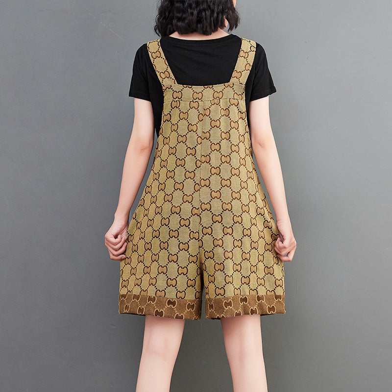 Korean Style Summer Wide-leg Printed Overalls