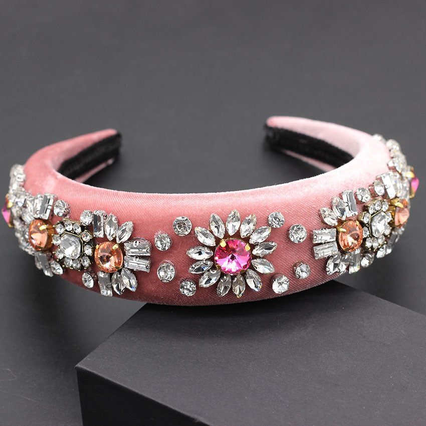 Multicolor Crystal Sunflower Sponge Headband