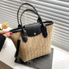 Sea Blue Mall Large Capacity Straw Tote Bag with Shoulder Strap. Handbag For Women handbags Handbags Bags Handmade Straw Woven Handbag Straw Woven Handbag SeaBlueMall.com
