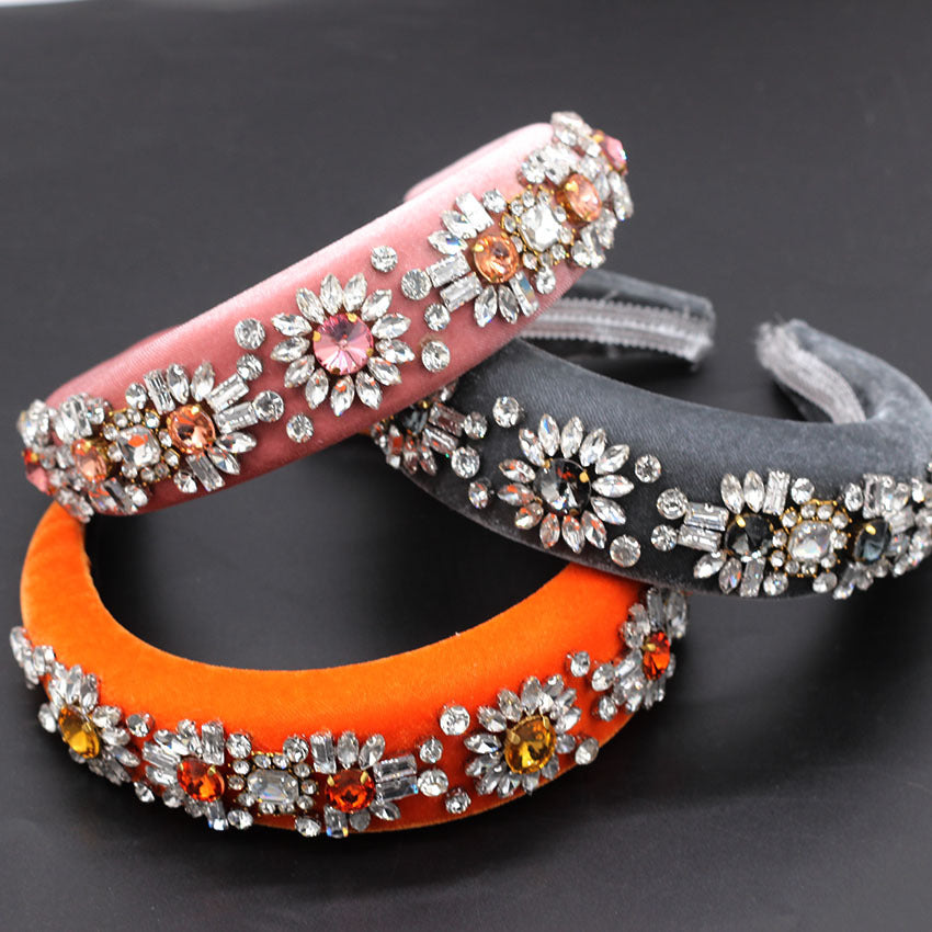 Multicolor Crystal Sunflower Sponge Headband