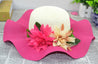 Sea Blue Mall 3D Flower Big Brim Wave Sun-proof Straw Hat  SeaBlueMall.com