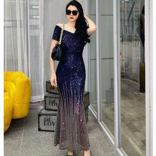 Stellar Sparkle Luxe Banquet Evening Dress