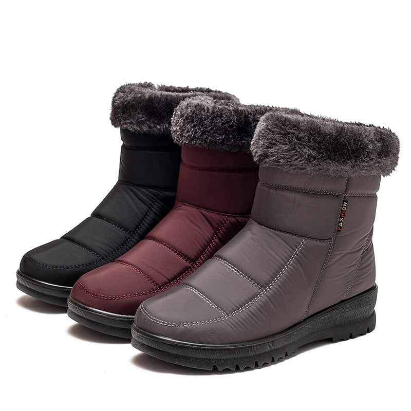 Warm Faux Fur Snow Low Heel Boots