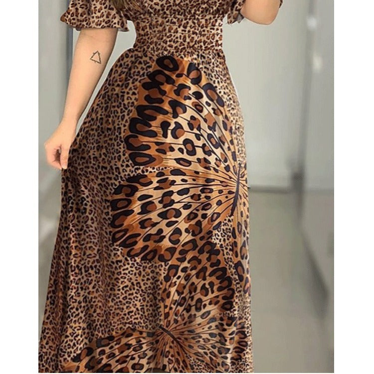 Maybe Mine Off The Shoulder Leopard Print Dress