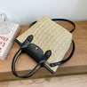 Sea Blue Mall Large Capacity Straw Tote Bag with Shoulder Strap. Handbag For Women handbags Handbags Bags Handmade Straw Woven Handbag Straw Woven Handbag SeaBlueMall.com