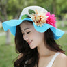 Sea Blue Mall 3D Flower Big Brim Wave Sun-proof Straw Hat  SeaBlueMall.com