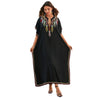 Sea Blue Mall Sun-Kissed Embroidered Beach Cover-up Robe Dress Beach Cover-up Robe Dress black Cover-up Robe Dress Embroidered SeaBlueMall.com