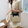 Sea Blue Mall Large Capacity Straw Tote Bag with Shoulder Strap. Handbag For Women handbags Handbags Bags Handmade Straw Woven Handbag Straw Woven Handbag SeaBlueMall.com