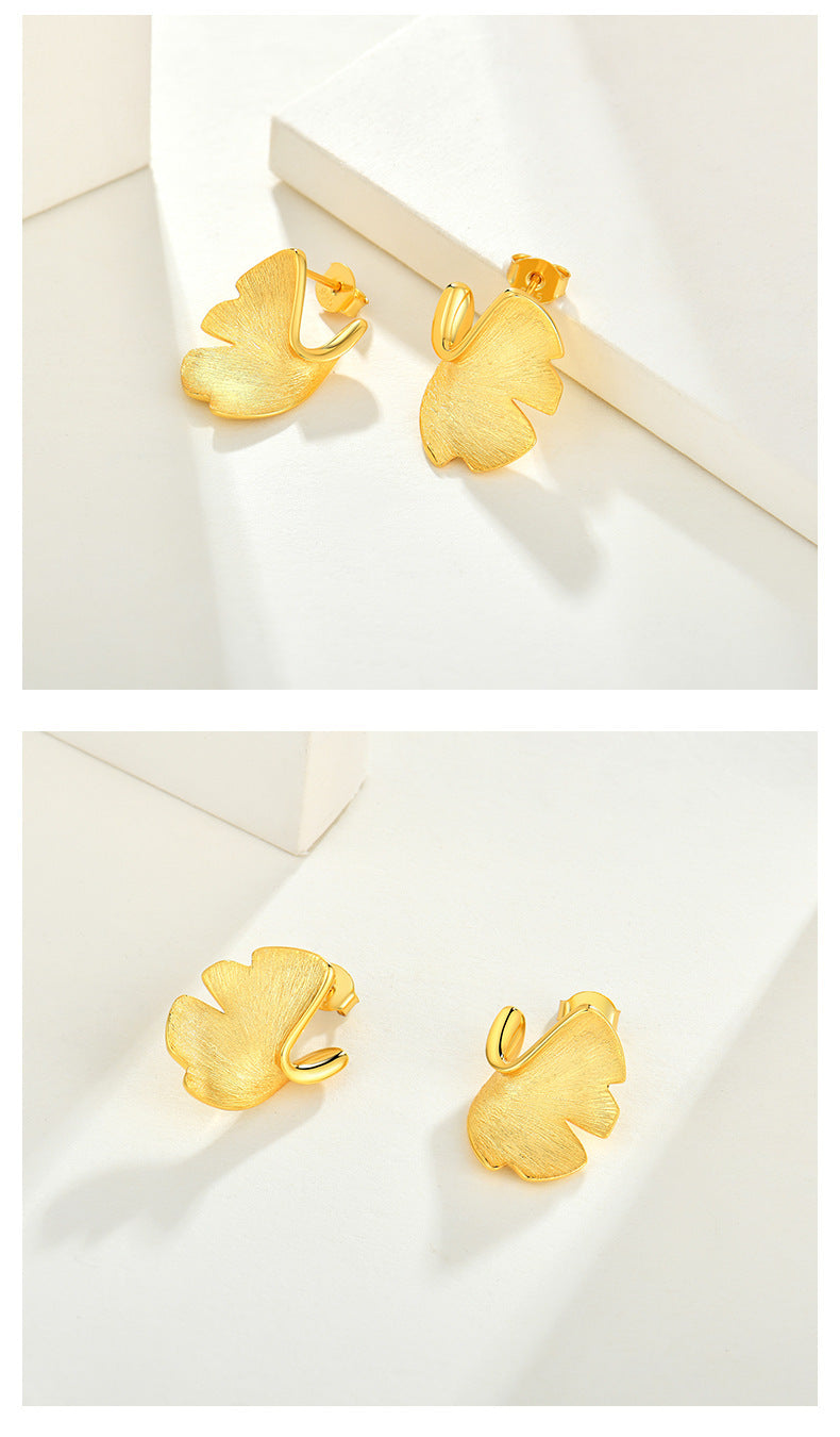 Floral 925 Sterling Silver Earrings Overlaid with 14k Gold.