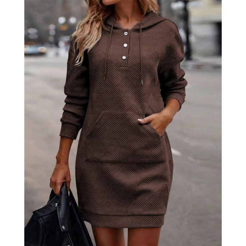 Hoodies Sweatshirt  Dress With Pocket