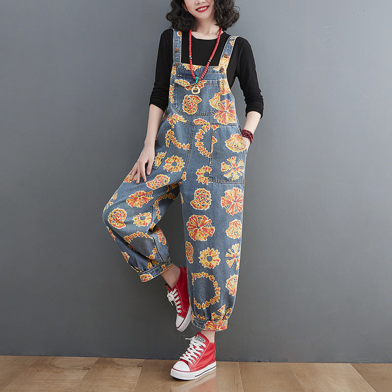 Korean Style Loose Plus Size Denim Overalls