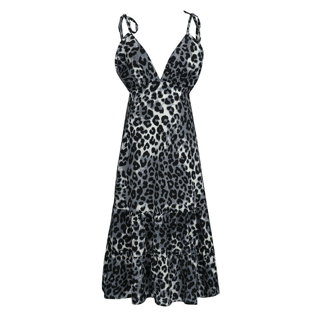 Look Away V-Neck Leopard Print Summer Dress