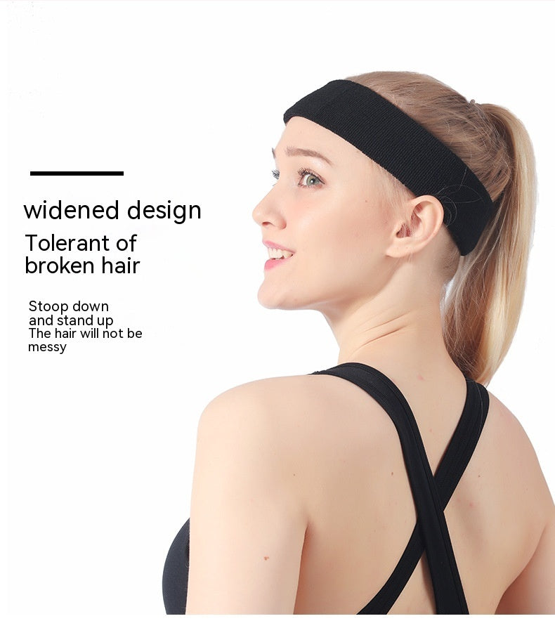 Sports Anti Sweat Band With Elastic Solid Color Widening