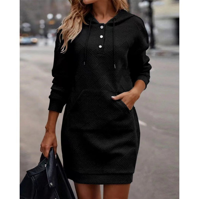 Hoodies Sweatshirt  Dress With Pocket