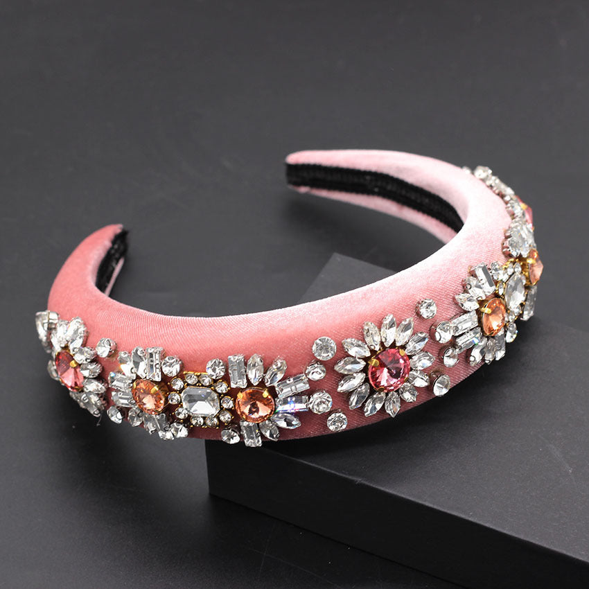 Multicolor Crystal Sunflower Sponge Headband