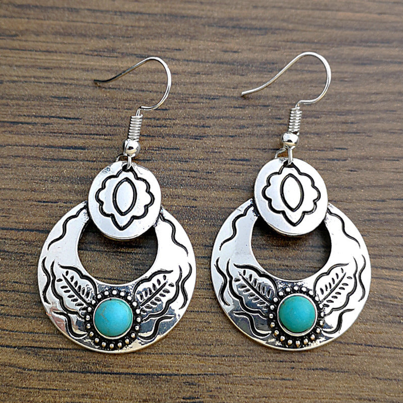 Boho Silver & Turquoise Earrings