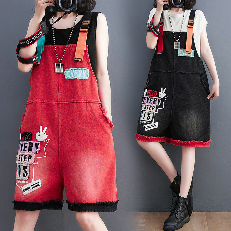 Embroidered Large Size New Fashion Denim Overalls