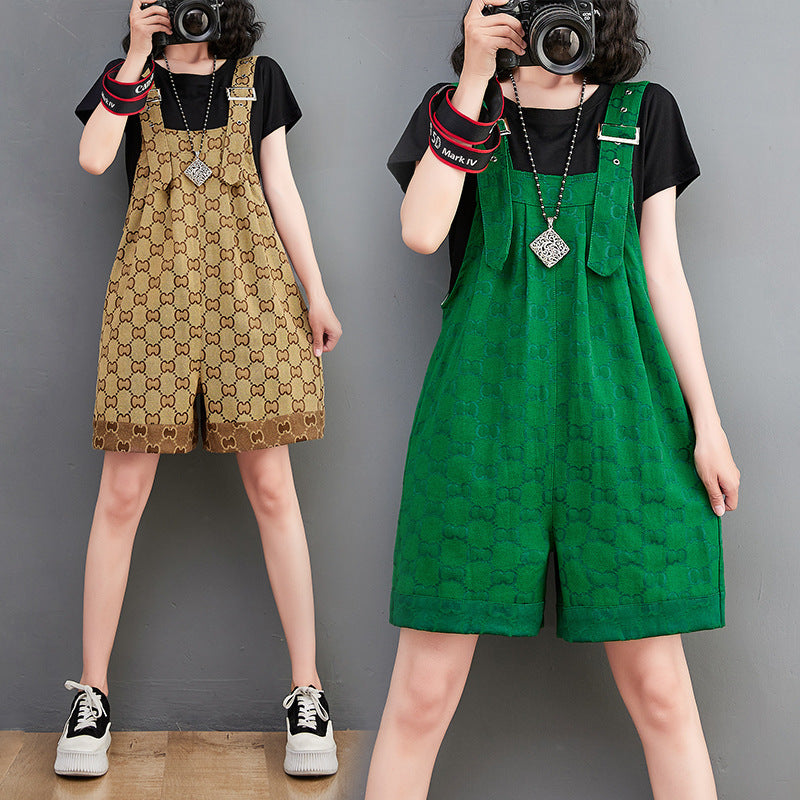 Korean Style Summer Wide-leg Printed Overalls