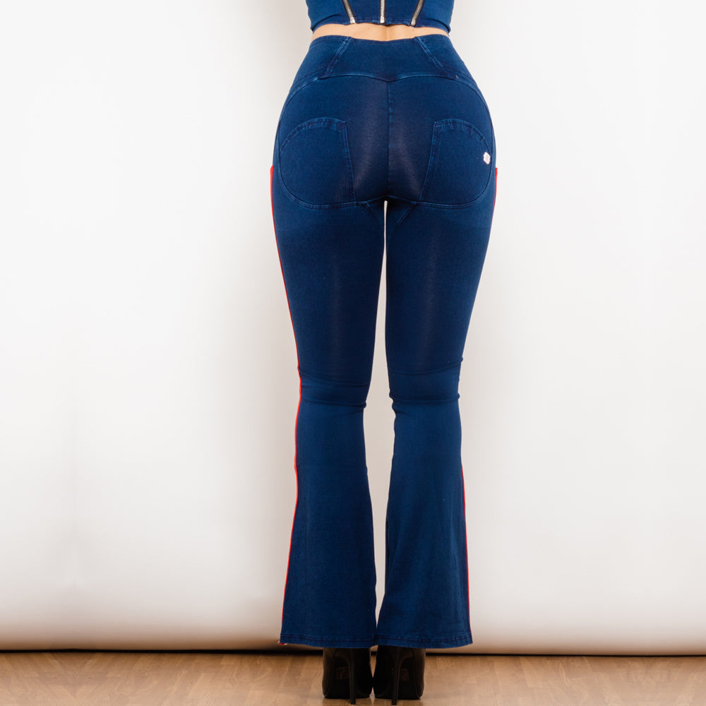 Side Striped High Waist Skinny Denim Jeans