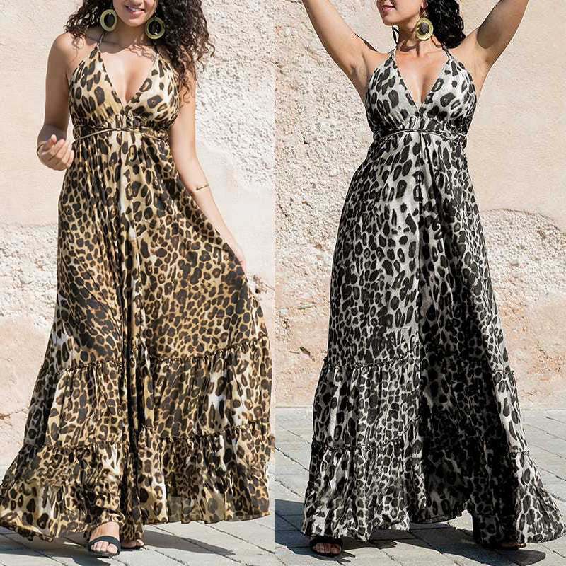 Look Away V-Neck Leopard Print Summer Dress